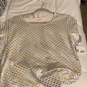 Lularoe special occasion Carly white/gold/silver
